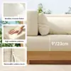 Grida 9-Piece Outdoor Teak Modular Sectional Sofa Set with Coffee Table in Ivory