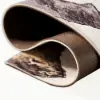 2 Pieces Modern Gold Kitchen Runner Mats Non-slip Abstract Kitchen Mat Set