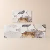 2 Pieces Modern Gold Kitchen Runner Mats Non-slip Abstract Kitchen Mat Set