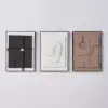 3 Pieces Japandi 3D Wall Art Painting Hanging Wall Decor Set with Black Rectangle Frame