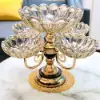 Rotatable Glass Fruit Basket Multilayer Decor Bowl with Base in Rose Gold
