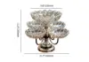 Rotatable Glass Fruit Basket Multilayer Decor Bowl with Base in Rose Gold