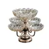 Rotatable Glass Fruit Basket Multilayer Decor Bowl with Base in Rose Gold