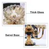 Rotatable Glass Fruit Basket Multilayer Decor Bowl with Base in Rose Gold