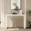 1220mm Modern White Waterfall Console Table Narrow Wooden Entryway Table