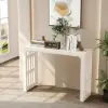 1220mm Modern White Waterfall Console Table Narrow Wooden Entryway Table