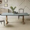 1800mm Rustic Rectangle Concrete Grey Dining Table for 8-Person Solid Wood Pedestal Base