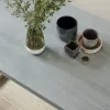 1800mm Rustic Rectangle Concrete Grey Dining Table for 8-Person Solid Wood Pedestal Base