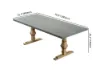 1800mm Rustic Rectangle Concrete Grey Dining Table for 8-Person Solid Wood Pedestal Base