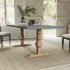 1800mm Rustic Rectangle Concrete Grey Dining Table for 8-Person Solid Wood Pedestal Base