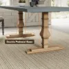 1800mm Rustic Rectangle Concrete Grey Dining Table for 8-Person Solid Wood Pedestal Base