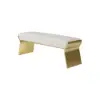 Upart Beige Modern Stainless Steel Bench Leath-Aire Upholstered Bedroom Long Bench – 160cm
