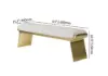 Upart Beige Modern Stainless Steel Bench Leath-Aire Upholstered Bedroom Long Bench – 160cm