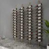 Industrial Gold Floor Wine Rack Metal 4 Piece 48-Bottle Vertical Tall Wine Rack