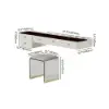 160 cm Modern White Floating Makeup Vanity (Set) with Tempered Glass Top