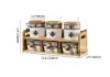 2-Tier 6 Jar Spice Seasoning Jar & Rack Set Ceramic Organizers with Lid in White