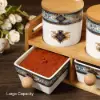 2-Tier 6 Jar Spice Seasoning Jar & Rack Set Ceramic Organizers with Lid in White