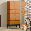 Rustic Burlwood Bar Cabinet with Glass&Bottle Holder Home Bar Cabinet