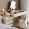Humply White Leather Make-up Vanity Set with Mirror