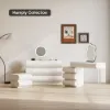 Humply White Leather Make-up Vanity Set with Mirror