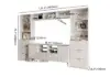 Picture of 2900mm Fluted Wood Storage 4-Piece Entertainment Center with Bookshelf White TV Stand