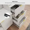 Picture of 2900mm Fluted Wood Storage 4-Piece Entertainment Center with Bookshelf White TV Stand