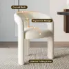 Modern Off White Boucle Dining Chair with Curved Back & Upholstered Legs, 2 Pieces