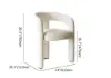 Modern Off White Boucle Dining Chair with Curved Back & Upholstered Legs, 2 Pieces