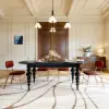 Mid-Century Modern 170 - 200 cm Extendable Black Oval Dining Table, Seats 4–8