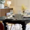 Mid-Century Modern 170 - 200 cm Extendable Black Oval Dining Table, Seats 4–8