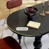 Mid-Century Modern 170 - 200 cm Extendable Black Oval Dining Table, Seats 4–8