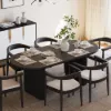 Fluve 160 - 200 cm Extendable Oval Black Dining Table, Seats 4-6