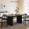 Fluve 160 - 200 cm Extendable Oval Black Dining Table, Seats 4-6