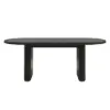 Fluve 160 - 200 cm Extendable Oval Black Dining Table, Seats 4-6