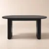 Fluve 160 - 200 cm Extendable Oval Black Dining Table, Seats 4-6