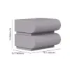 Humply Grey Faux Leather 2-Drawer Nightstand with Charging Station