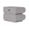 Humply Grey Faux Leather 2-Drawer Nightstand with Charging Station