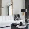 Modern Blue and Grey Faux Fur Throw Pillowcase Black velvet Throw Pillow Cover
