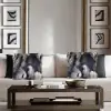 Modern Blue and Grey Faux Fur Throw Pillowcase Black velvet Throw Pillow Cover