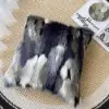Modern Blue and Grey Faux Fur Throw Pillowcase Black velvet Throw Pillow Cover