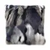 Modern Blue and Grey Faux Fur Throw Pillowcase Black velvet Throw Pillow Cover