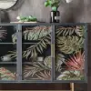 1800mm Modern Painted Sideboard Buffet with Glass Doors and Shelves