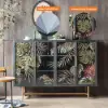 1800mm Modern Painted Sideboard Buffet with Glass Doors and Shelves