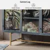 1800mm Modern Painted Sideboard Buffet with Glass Doors and Shelves