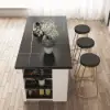 1830mm Kitchen Islands Black & White Modern with Storage Kitchen Cabinet