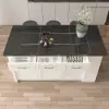 1830mm Kitchen Islands Black & White Modern with Storage Kitchen Cabinet