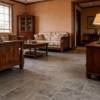Picture of Limestone Look Non-Slip Floor Tile, Natural Vintage French Style, Outdoor Courtyard