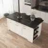 1830mm Kitchen Islands Black & White Modern with Storage Kitchen Cabinet