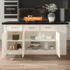 1830mm Kitchen Islands Black & White Modern with Storage Kitchen Cabinet