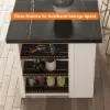 1830mm Kitchen Islands Black & White Modern with Storage Kitchen Cabinet
